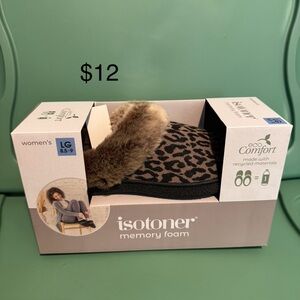 Isotoner Black and Brown Leopard Slippers